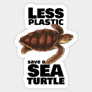 Less Plastic Save a Sea Turtle Sticker